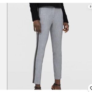 Zara Women's Dress Pants Trouser Side Stripe Stretch Crop ankle Career Gray L